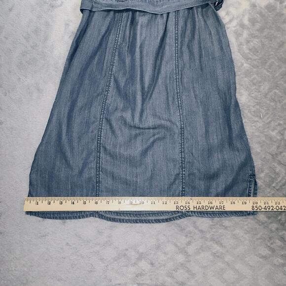 Chico's Blue Denim Fringe Dress Medium Wash SZ 0 EUC Belt A-line Short - Picture 9 of 10